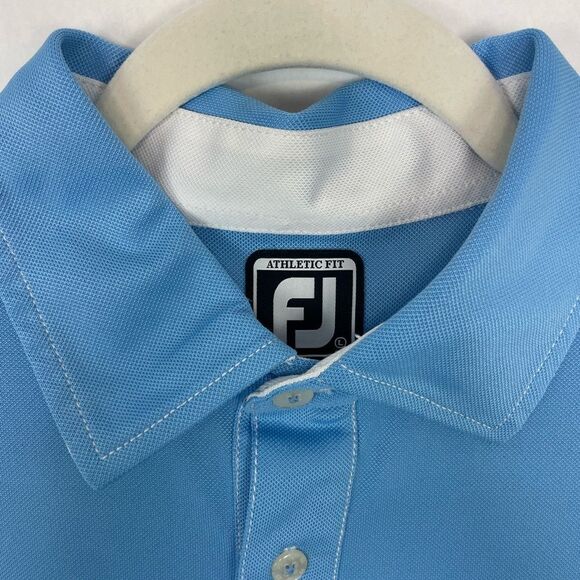 Men’s FootJoy Light Blue Athletic Fit Polo Golf Shirt. Size Large. - Picture 3 of 10